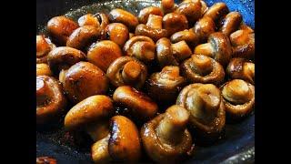 Как правильно жарить ШАМПИНЬОНЫ .Рецепт вкусные жаренные шампиньоны.Сколько  жарить грибы???
