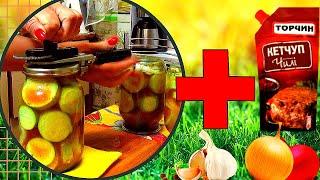 Заготовка на зиму или бюджетная консервация. Кабачки в кетчупе с чесноком и луком.