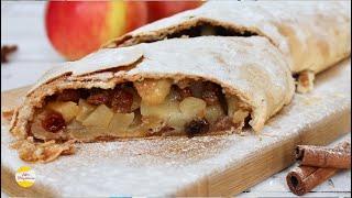 ШТРУДЕЛЬ С ЯБЛОКАМИ! Тонкое тесто без заморочек! Простой рецепт пирога!