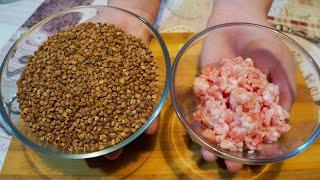 Стакан ГРЕЧКИ и немного ФАРША! Невероятно ВКУСНОЕ БЛЮДО из простых продуктов