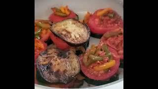 Слоеные баклажаны с овощами. Постный кето рецепт.