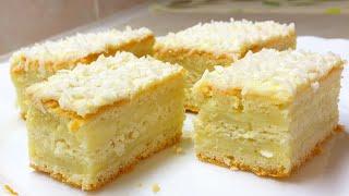 Очень вкусный и нежный Пирог с кремом и кокосовой стружкой Рецепт пирога с заварным  кремом