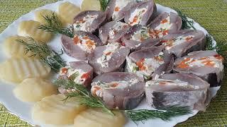Фаршированная Сельдь Радужная Или Роллы Селёдочные.