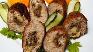 Котлеты фаршированные грибами и сыром. Простой рецепт очень вкусного блюда