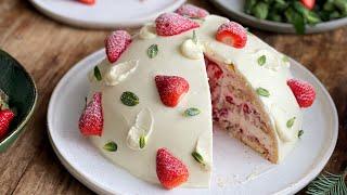 Торт Тирамису с клубникой и мятой (без кофе и сырых яиц)