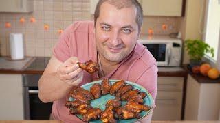 Вкусные и пряные крылышки! Крылышки с соусом барбекю.