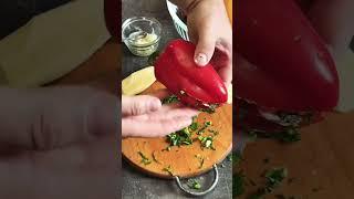 Фаршированный Перец в духовке! С сыром и зеленью. #фаршированныйперец #перец