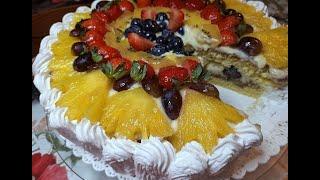 Фруктовый торт. Летом съедается за 5 минут.