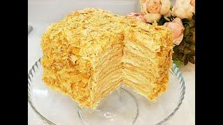 Торт "НАПОЛЕОН" на скорую руку!!! Из готового слоеного теста! За 30 минут!!!