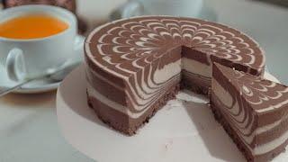 Торт без выпечки. Йогуртовый торт Зебра для диабетика и здорового питания