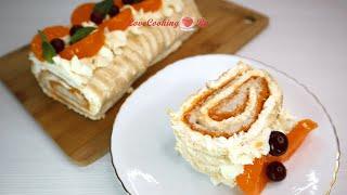 Меренговый рулет с апельсиновой начинкой | LoveCookingRu