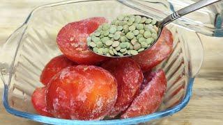 DONDURUCUDAN DOMATES ÇIKARTIM İÇİNE BİRAZ MERCİMEK KATTIM  BİTİREN BİR TABAK DAHA  İSTEDİ