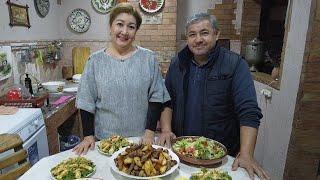 Первый СНЕГ! ❄????❄Салат из кинзы с тофу. Жаркое с грибами!