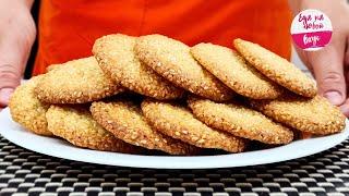 Очень Быстрое Печенье "ДВЕ ЛОЖКИ"! Давно искала такой рецепт!!! Идеальное Кунжутное печенье к чаю