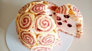 Творожный торт Шарлотт. Рецепт  торта из рулетов с джемом!