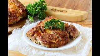 Сытные фрикаделины с начинкой. Очень вкусный рецепт