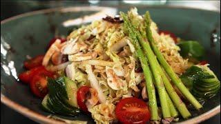 Салат с сырыми ШАМПИНЬОНАМИ овощной ВЕГЕТАРИАНСКИЙ / Рецепт ЯПОНСКОГО шеф-повара ресторана Будда бар