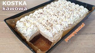 Niesamowicie pyszna i szybka kostka kawowa ???? lekkie ciasto tortowe na puszystym biszkopcie ????de