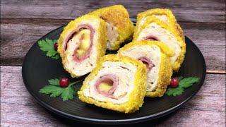 ХОТИТЕ ПРИГОТОВИТЬ ВКУСНОЕ И БЫСТРОЕ БЛЮДО. ТОГДА ЭТОТ РЕЦЕПТ ДЛЯ ВАС ! Куриные рулетики Кордон Блю.