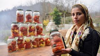 Delicious Meatballs Broth Cooked in the Glass Jars in Village ♧ Outdoor Cooking vlog