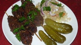 Люля-кебаб на сковороде по-простому. Ммм... вкуснятина.