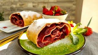 Штрудель с вишней   Тесто для штруделя  Штрудель - самый простой десерт