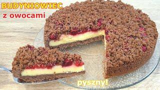 Przepyszne kruche ciasto z owocami i budyniem ???? prosty i efektowny budyniowiec na niedzielę do ka