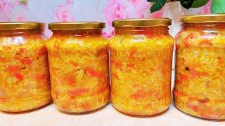 Зимой открыла Баночку и все АХНУЛИ какая ВКУСНЯТИНА! Обалденная Икра с рисом  и с  баклажанами!