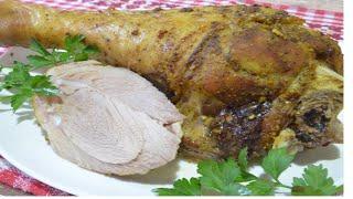 Еда для диабетика | Диетический рецепт запеченной в рукаве голени индейки. После еды - сахар норма.