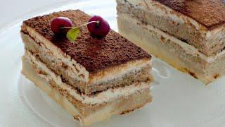 Торт Тирамису  Рецепт без яиц и без печенья  савоярди
