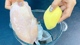 土豆和雞胸肉放入絞肉機中，5分鐘解決全家早餐，天天吃都不膩，【麗麗廚房】，#雞胸肉的做法，#雞胸肉料理，#雞胸肉食譜，#家常菜，#美食，#cooking，#food，#Recipe