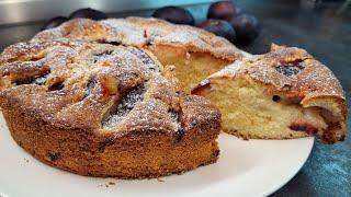 Вкусный ПИРОГ со СЛИВАМИ /  МЯГКИЙ Бюджетный РЕЦЕПТ / Кекс Пирог на кефире.