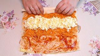 БЕРУ ЛАВАШ И ЗАВОРАЧИВАЮ В РУЛЕТ! Праздничная закуска из лаваша на Праздничный стол. lavash roll