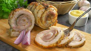 Как приготовить МЯСНОЙ РУЛЕТ ИЗ СВИНИНЫ в духовке. Рулет из свиной грудинки. Рецепт Всегда Вкусно!