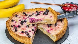 Банановый пирог с вареньем на скорую руку к чаю ????! Любимый рецепт песочного теста для пирога!