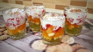 Десерт ЖЕЛЕ с фруктами и сметаной!Никто не останется равнодушным!