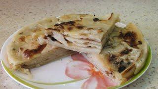 Слоеная лепешка в духовке без замеса теста. Так вы ещё не готовили!