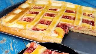 К Чаю Творожный пирог,очень красивый и вкусный