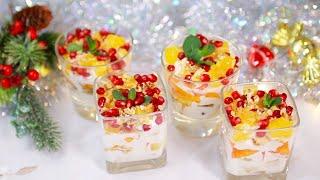 Новогодний ДЕСЕРТ без выпечки с зефирным кремом - ну, оОчень вкусный! Простой рецепт.