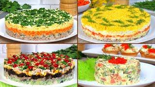 4 ОЧЕНЬ вкусных салата на Новый Год 2023. Вкусные праздничные салаты на новогодний стол 2023