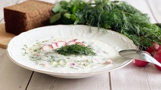 Окрошка на кефире с адыгейским сыром - интересный вариант приготовления популярного блюда