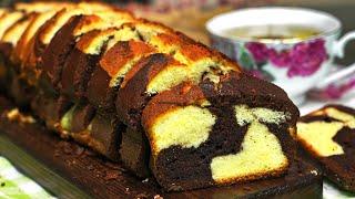 ИДЕАЛЬНО к чаю!!! МЯГКИЙ ПЫШНЫЙ КЕКС! Пирог Зебра Рецепт | Кулинарим с Таней