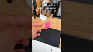 Making coffee with frosted animal cookies