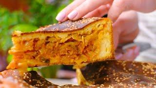 Мягкий как ПУХ! Без долгих замесов! ЗАЛИВНОЙ ПИРОГ С КАПУСТОЙ! Потрясающий Рецепт Пирога!