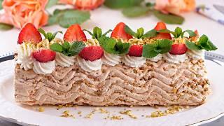 ???? Меренговый Рулет с Клубникой и фисташками ???? Знаменитый ресторанный десерт ????