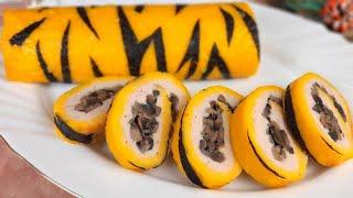 Рулет "ТИГРОВАЯ ШКУРА" Идеальная Закуска на Праздничный стол! Новый год 2022