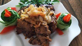 Как быстро приготовить куриную печень с яблоками