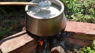 ДОВГА кисломолочный суп - Классика Азербайджанской кухни. Суп с зеленью на костре