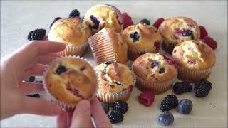 Рецепт Ягодных Кексов - КЕКСЫ - лучший легкий рецепт - как приготовить вкусные мафины