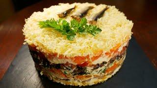 Сохрани ЭТОТ РЕЦЕПТ! НОВОГОДНИЙ САЛАТ 2022! Шпротный слоеный салат на праздничный стол